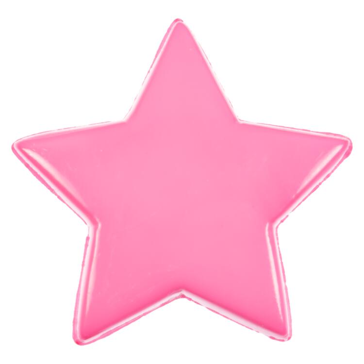Kinderknopf - Stern aus Kunststoff in Rosa 13mm