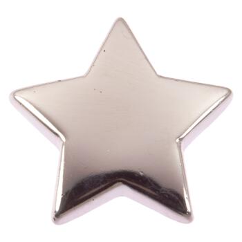 Kinderknopf - Stern aus Kunststoff in Silber