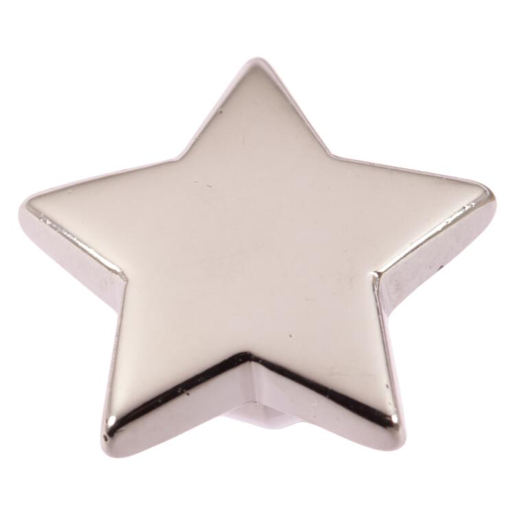 Kinderknopf - Stern aus Kunststoff in Silber 13mm