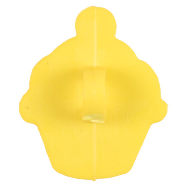 Kinderknopf - gelber Cupcake aus Kunststoff 15mm