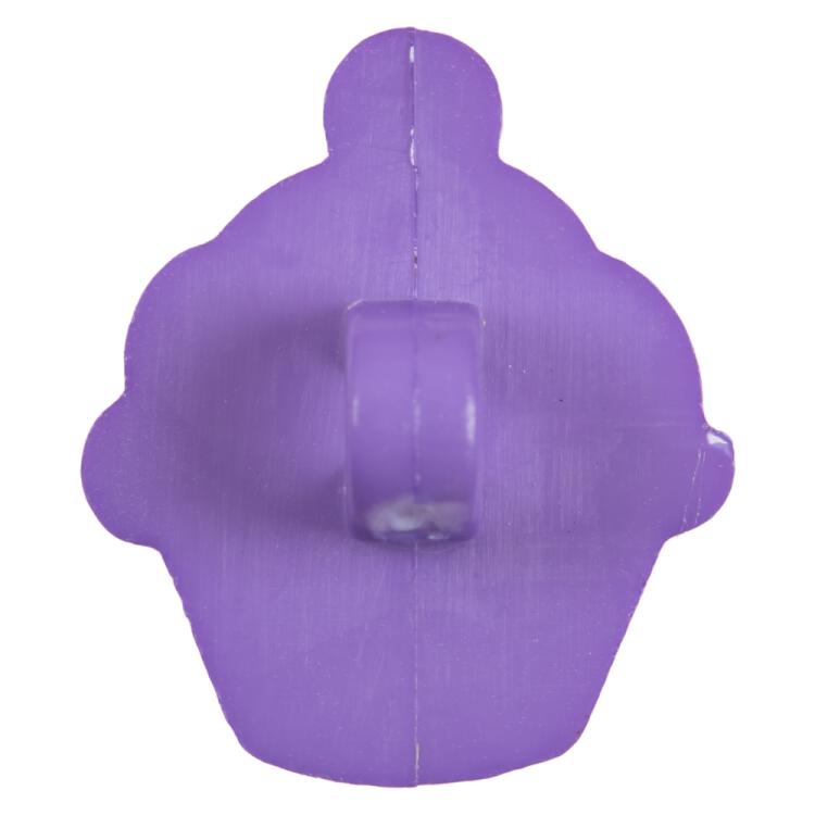 Kinderknopf - lilafarbiger Cupcake aus Kunststoff 15mm