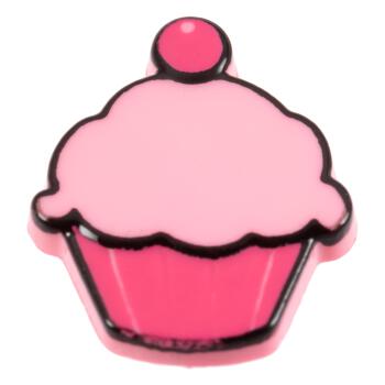 Kinderknopf - rosafarbiger Cupcake aus Kunststoff