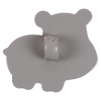 Kinderknopf - grauer Flusspferd aus Kunststoff