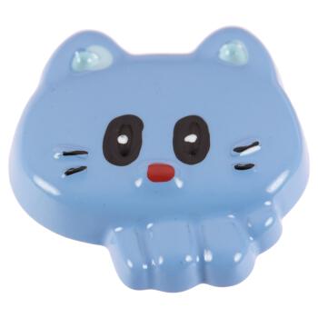 Kinderknopf - süße Katze in Blau