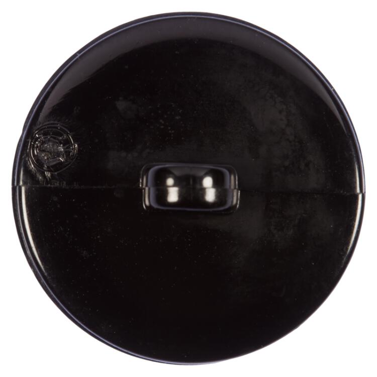 Schwarzer Kunststoffknopf in glänzender Perlenstickerei-Optik