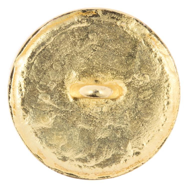 Maritimer Metallknopf mit Anker-Motiv in Marineblau-Gold 15mm