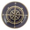 Maritimer Metallknopf mit Kompass-Motiv in Marineblau-Gold