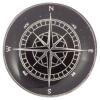 Maritimer Metallknopf mit Kompass-Motiv in Schwarz-Silber