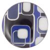 Metallknopf in modernem, geometrischem Design in Blau-Schwarz