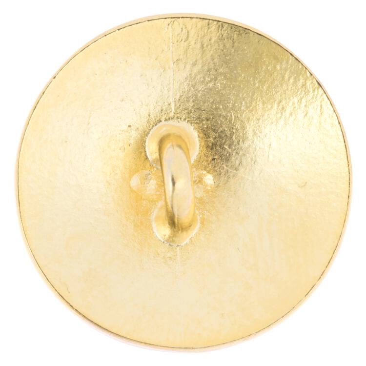 Schwarzer Metallknopf mit filigranem Floralmotiv in Gold 15mm