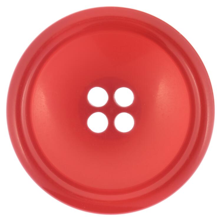 Moderner Kunststoffknopf mit 3D-Effekt in Rot