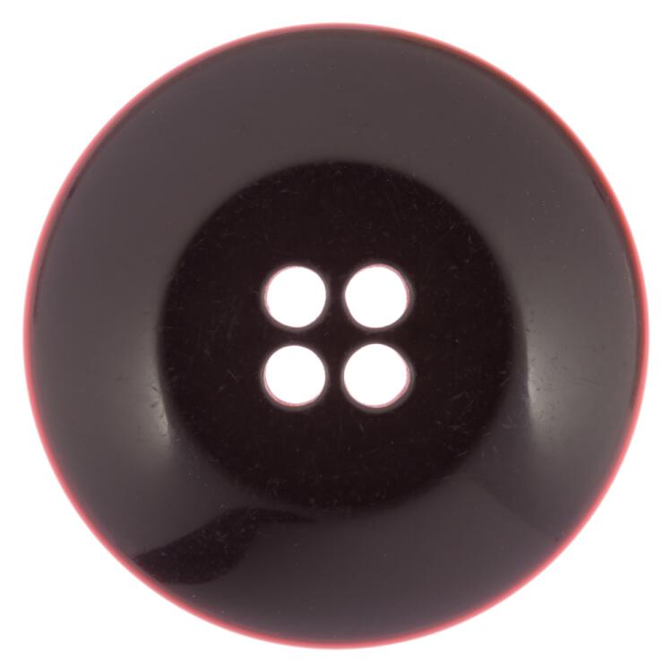 Moderner Kunststoffknopf mit 3D-Effekt in Rot 25mm