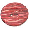 Handbemalter Kokosnussknopf mit welliger Oberfläche in Rot-Beige