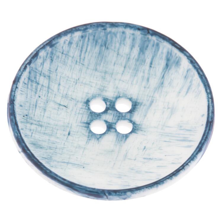 Leichter Kunststoffknopf in Jeansblau-Weiß 23mm