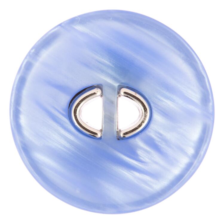 Designer Knopf aus Kunststoff in Perlmuttoptik Himmelblau 15mm