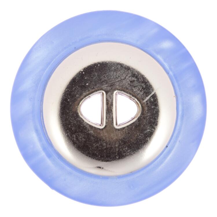 Designer Knopf aus Kunststoff in Perlmuttoptik Himmelblau 15mm