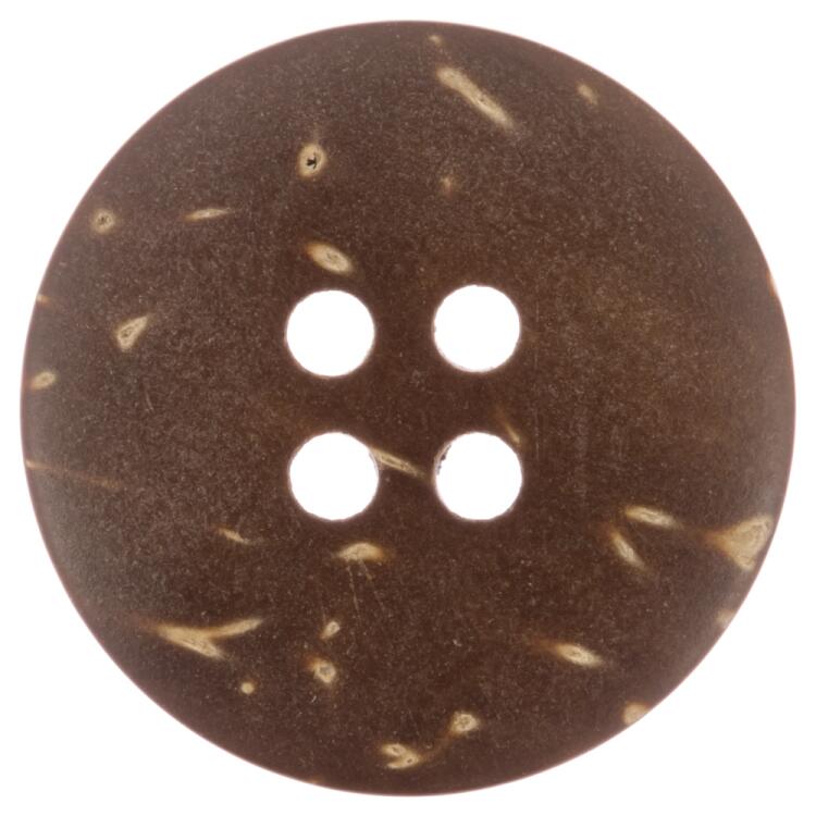 Brauner Kokosnussknopf mit schwarzer Lackierung in der Mitte 13mm