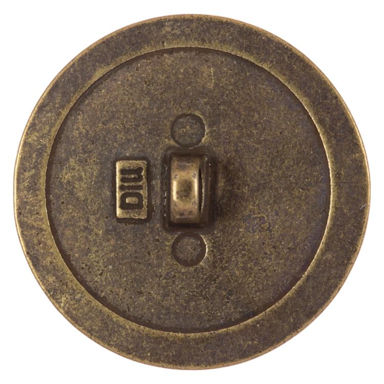 Steampunk Knopf aus Metall mit Zahnrad-Motiv in Messing 30mm