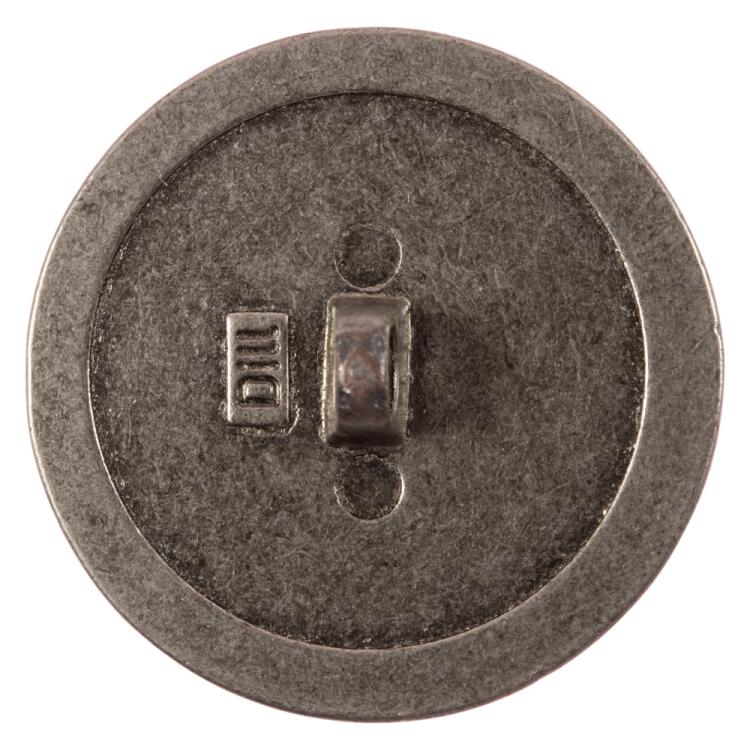 Steampunk Knopf aus Metall mit Zahnrad-Motiv in Silber 30mm