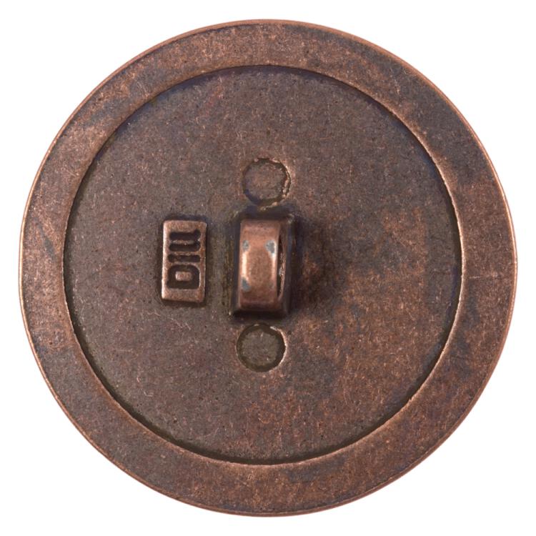 Steampunk Knopf aus Metall mit Zahnrad-Motiv in Kupfer