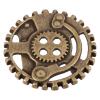 Steampunk Knopf aus Metall in Zahnradform Messing