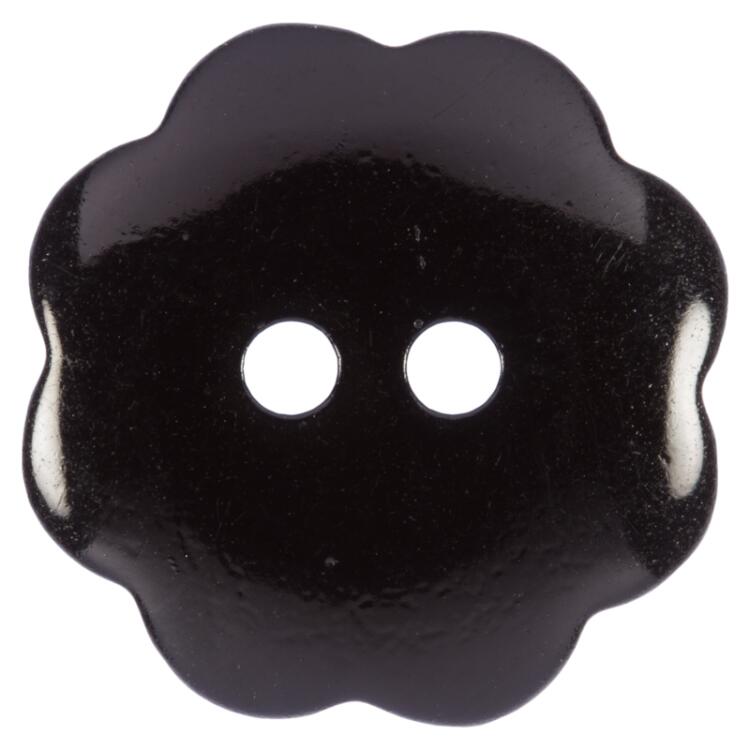 Kunststoffknopf in Blumenform schwarz 23mm