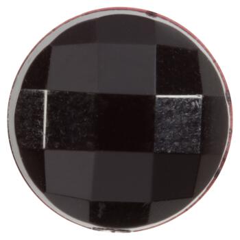 Schwarzer Blusenknopf aus Kunststoff in Halbkugelform facettiert