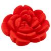 Zierknopf-Rosenblüte in Veloursoptik rot
