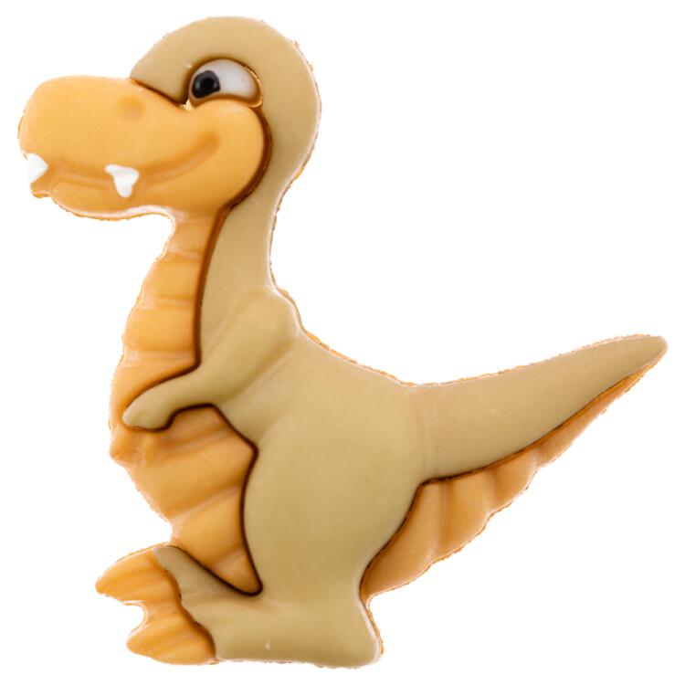 Kinderknopf -  süßes Dinosaurier-Baby in Braun 23mm