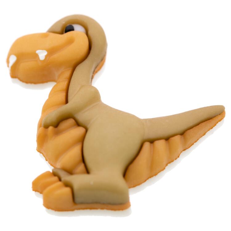 Kinderknopf -  süßes Dinosaurier-Baby in Braun 23mm