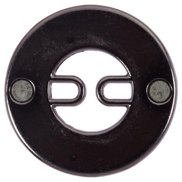 Einzigartiger Metallknopf mit schwarzer Kunststoffeinlage 18mm