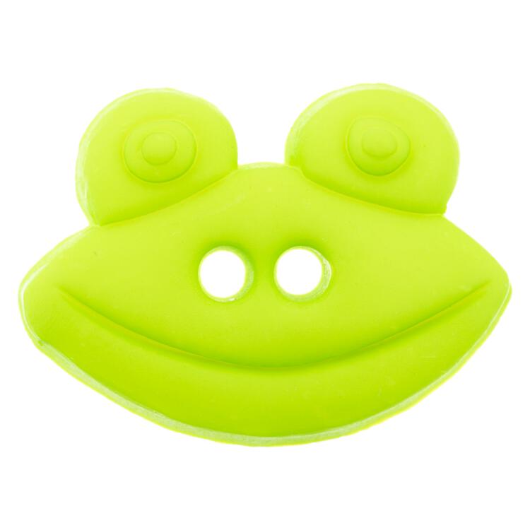 Kinderknopf - lachender Froschkopf in Hellgrün 16mm