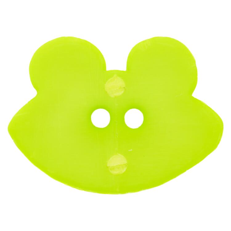 Kinderknopf - lachender Froschkopf in Hellgrün 16mm
