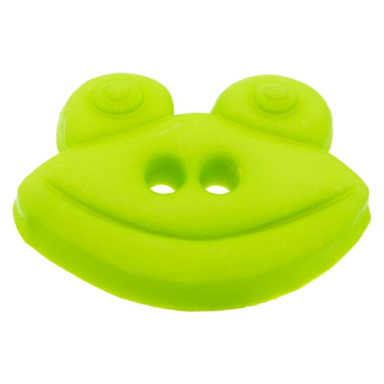 Kinderknopf - lachender Froschkopf in Hellgrün 20mm