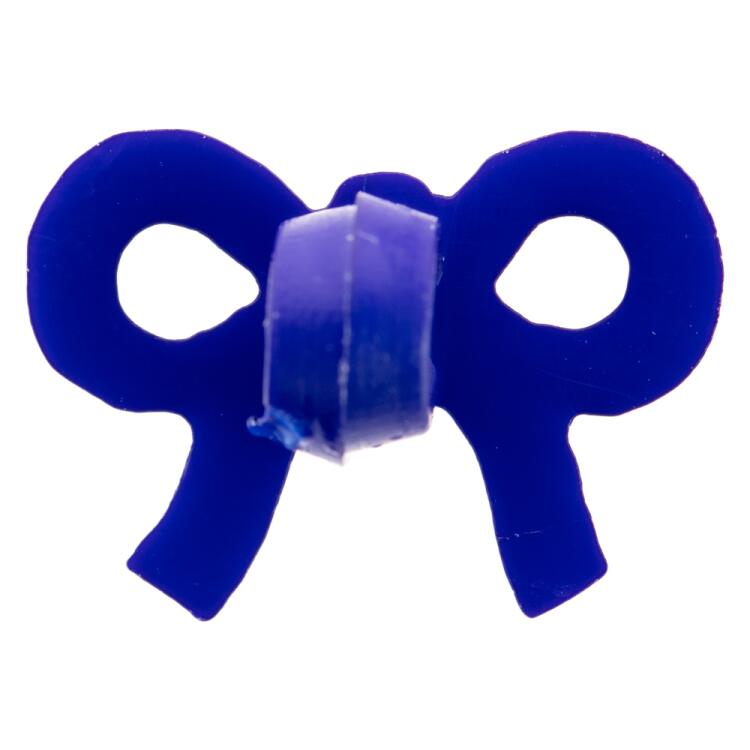 Kinderknopf - winziges Schleifchen in Blau 13mm