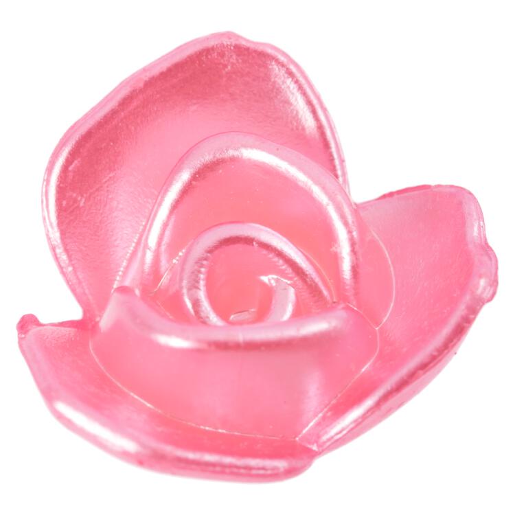 Zierknopf in Form einer Rosenblüte in Perlmuttrosa 20mm