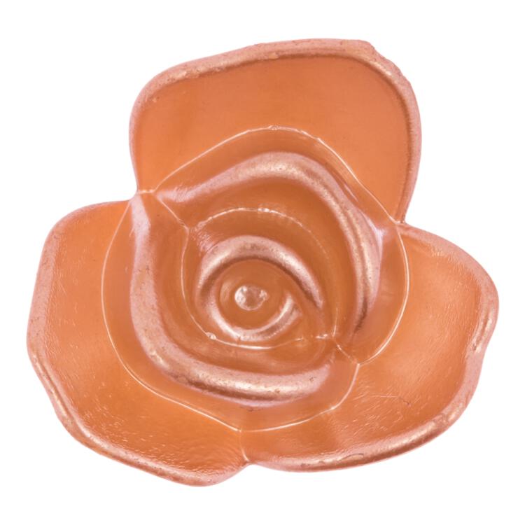 Zierknopf in Form einer Rosenblüte in Perlmutt-Kupfer 20mm