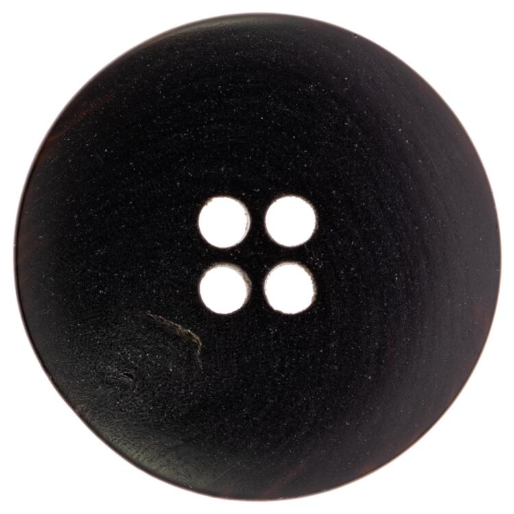 Hornknopf in Schwarz mit schmalem Rand und schöner Maserung 28mm
