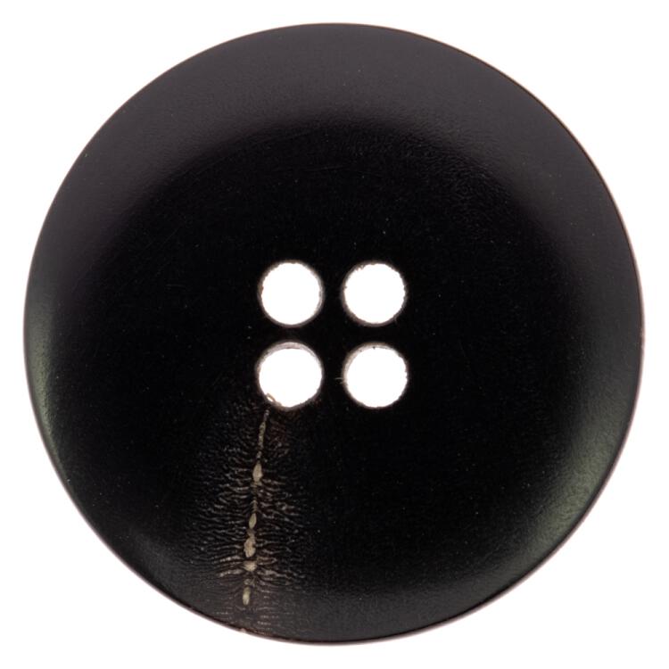 Schwarzer Hornknopf mit eingraviertem Wappenmotiv 15mm