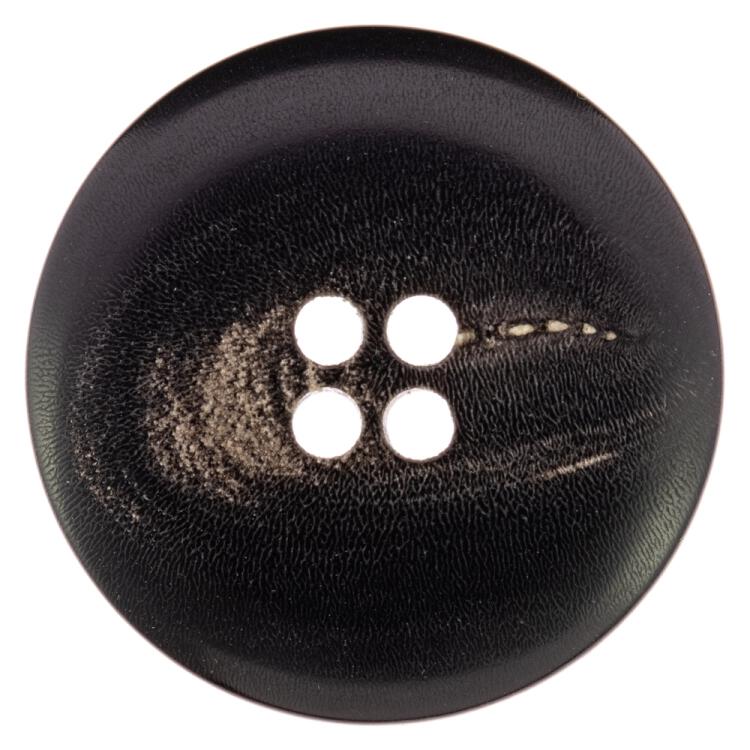 Klassischer Hornknopf in Schwarz mit schöner Maserung 28mm