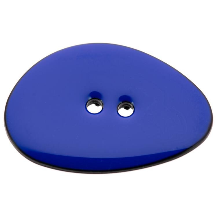 Designerknopf aus Kunststoff mit Füllung in Blau