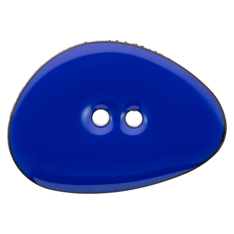 Designerknopf aus Kunststoff mit Füllung in Blau 28mm