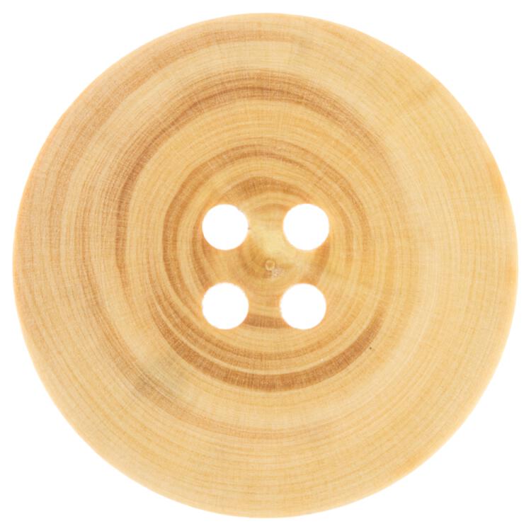 Holzknopf in Naturbraun mit schmalem Rand und Brandoptik 15mm