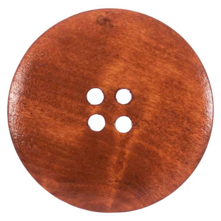 Holzknopf in Rotbraun lasiert mit breitem Rand 40mm