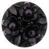 Kunststoffknopf in Schwarz mit 3D-Blumenmotiv