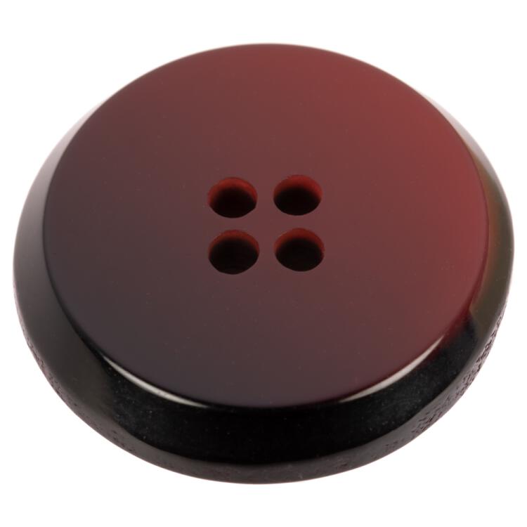Designer Kunststoffknopf mit Farbverlauf rot-schwarz 15mm