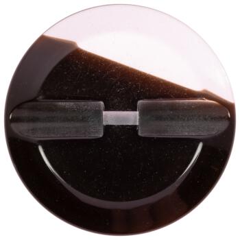 Designerknopf aus Kunststoff in Hornoptik mit transparentem Segment