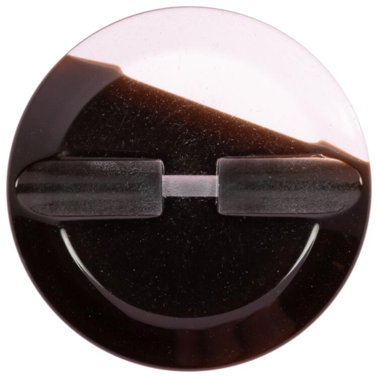 Designerknopf aus Kunststoff in Hornoptik mit transparentem Segment 40mm