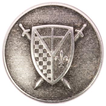 Metallknopf mit Wappenmotiv in Altsilber