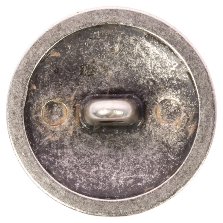Metallknopf mit Wappenmotiv in Altsilber 25mm